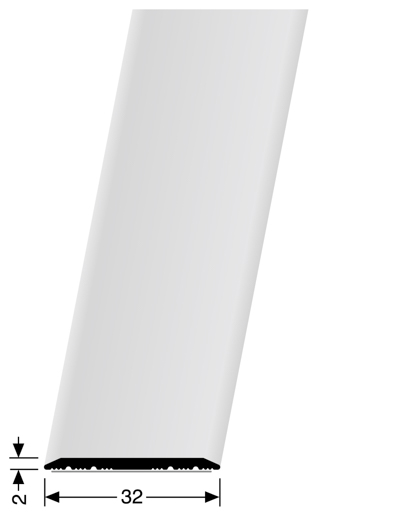 MPlus Übergangsprofil 443 SK SBS 100cm 32mm Alu pulverb. Schwarz F16 glatt Best